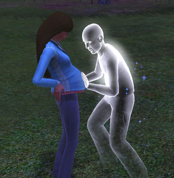 Even in death, Spooke loves the pregnant ladies.